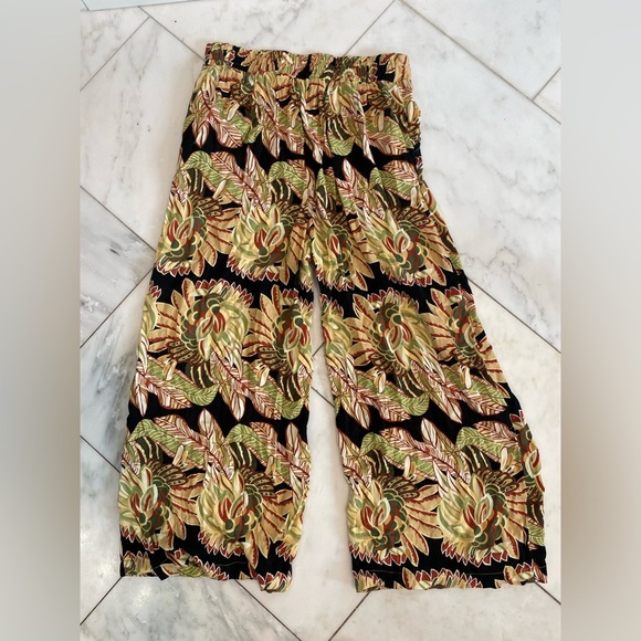 Rachel Zoe, medium, black and tan multicolor wide leg elastic waist pockets pant - Picture 7 of 8